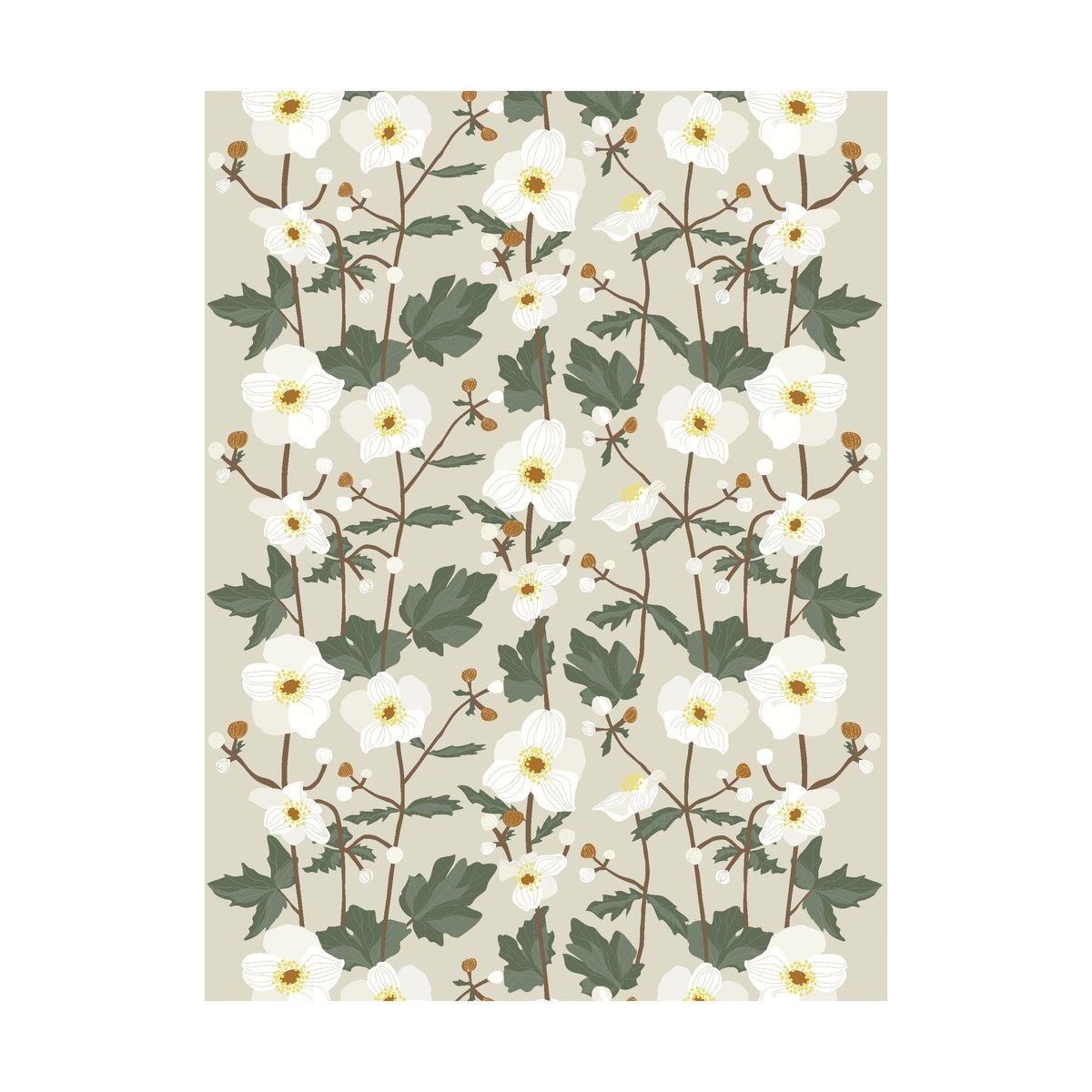 Arvidssons Textil Anemoni kangas Beige