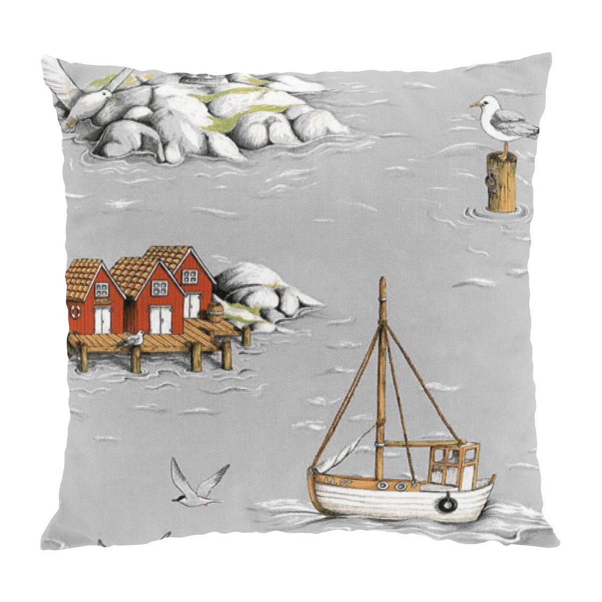 Arvidssons Textil Fiskeskär tyynyliina 47×47 cm Harmaa