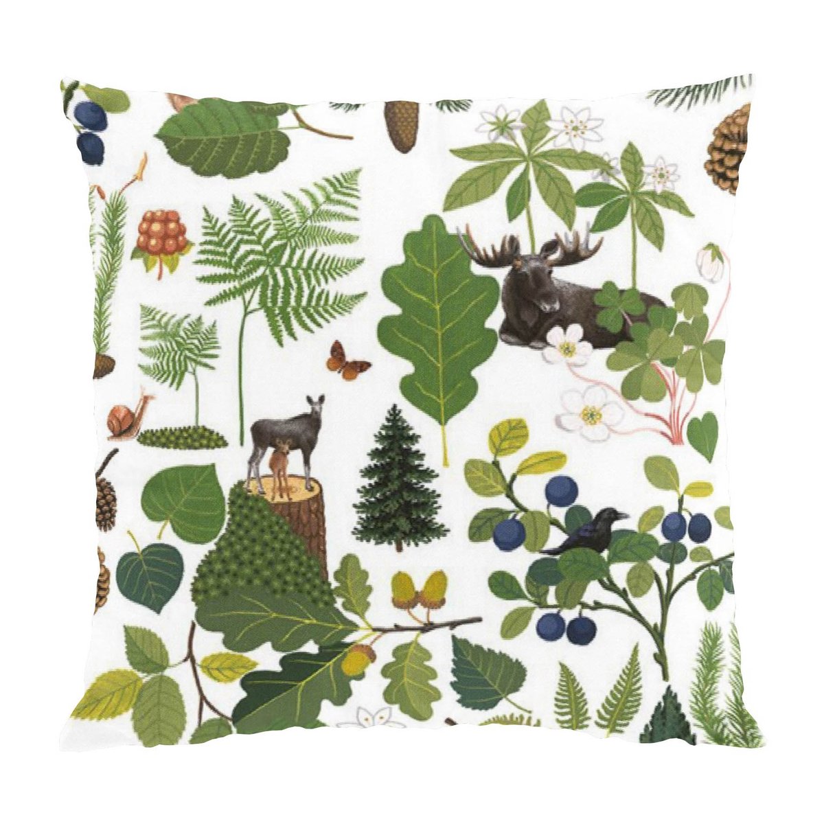 Arvidssons Textil Skogsliv tyynyliina 47×47 cm Vihreä