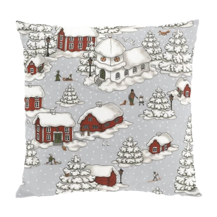 Timmerbyn tyynyliina 47x47 cm - Harmaa-punainen - Arvidssons Textil