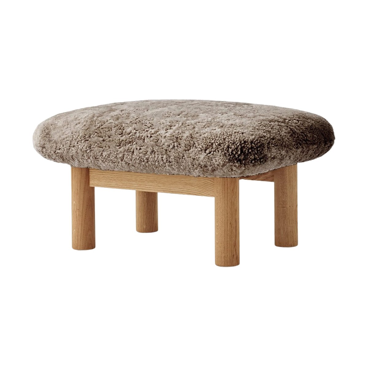 Audo Copenhagen Brasilia jalkarahi Natural oak-Sahara sheepskin curly