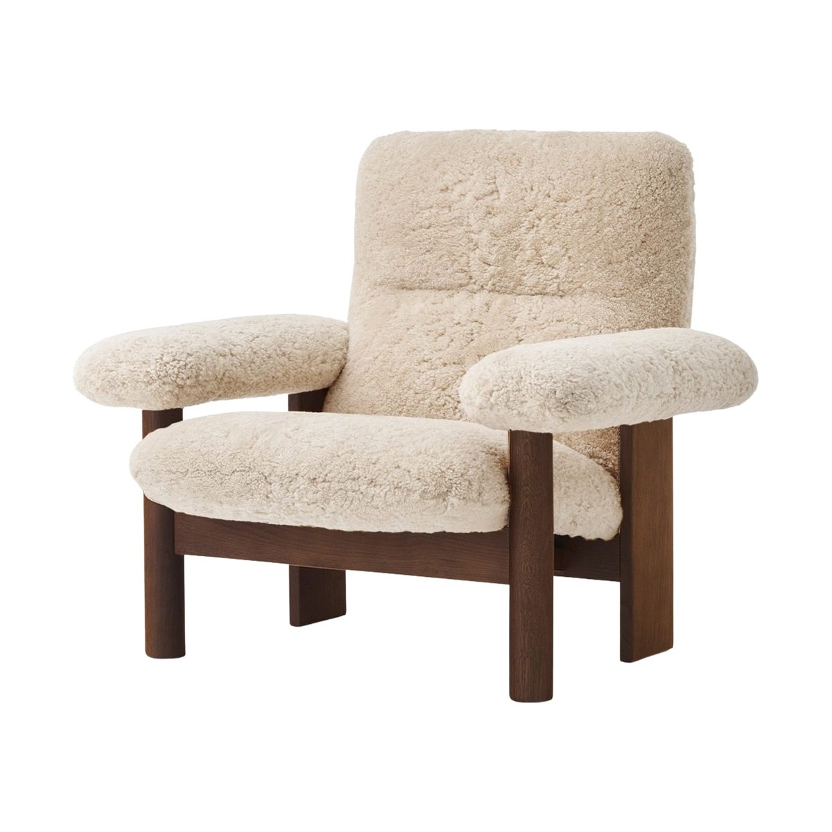 Audo Copenhagen Brasilia nojatuoli Dark oak-Nature sheepskin curly