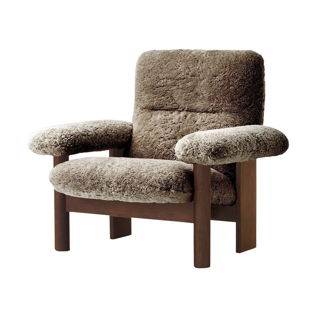 Audo Copenhagen Brasilia nojatuoli Dark oak-Sahara sheepskin curly