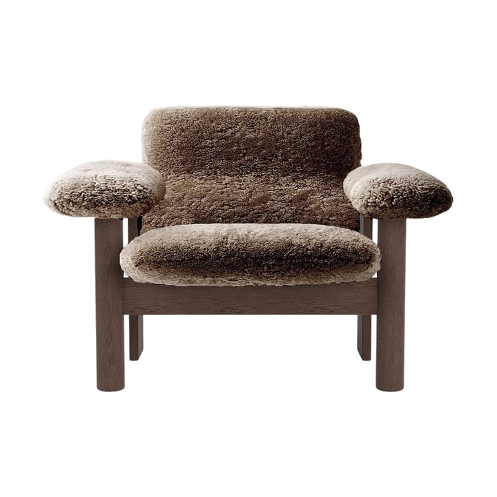 Brasilia nojatuoli low back, Dark oak-Sahara sheepskin curly Audo Copenhagen