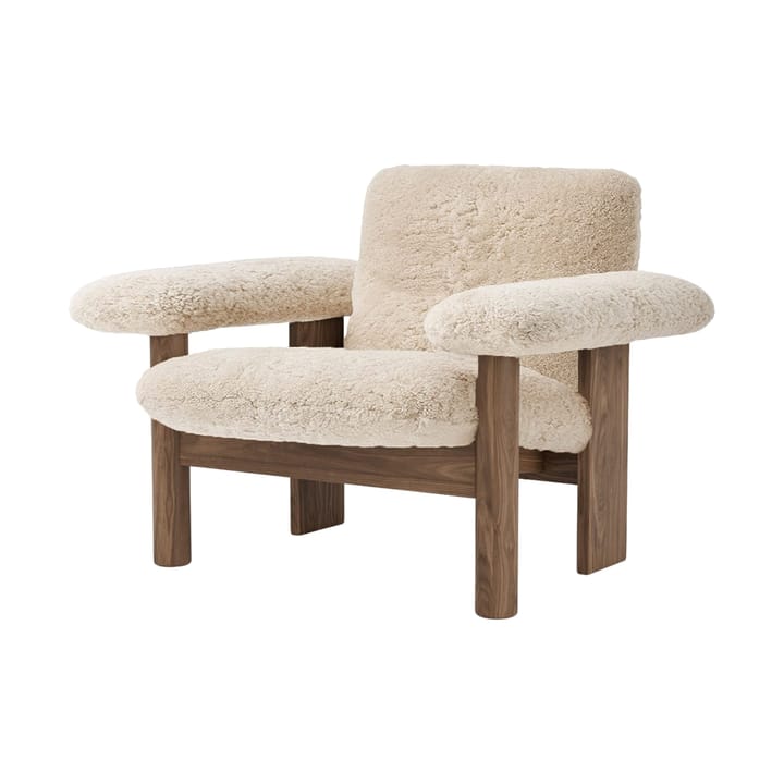 Brasilia nojatuoli low back, Walnut-Nature sheepskin curly Audo Copenhagen