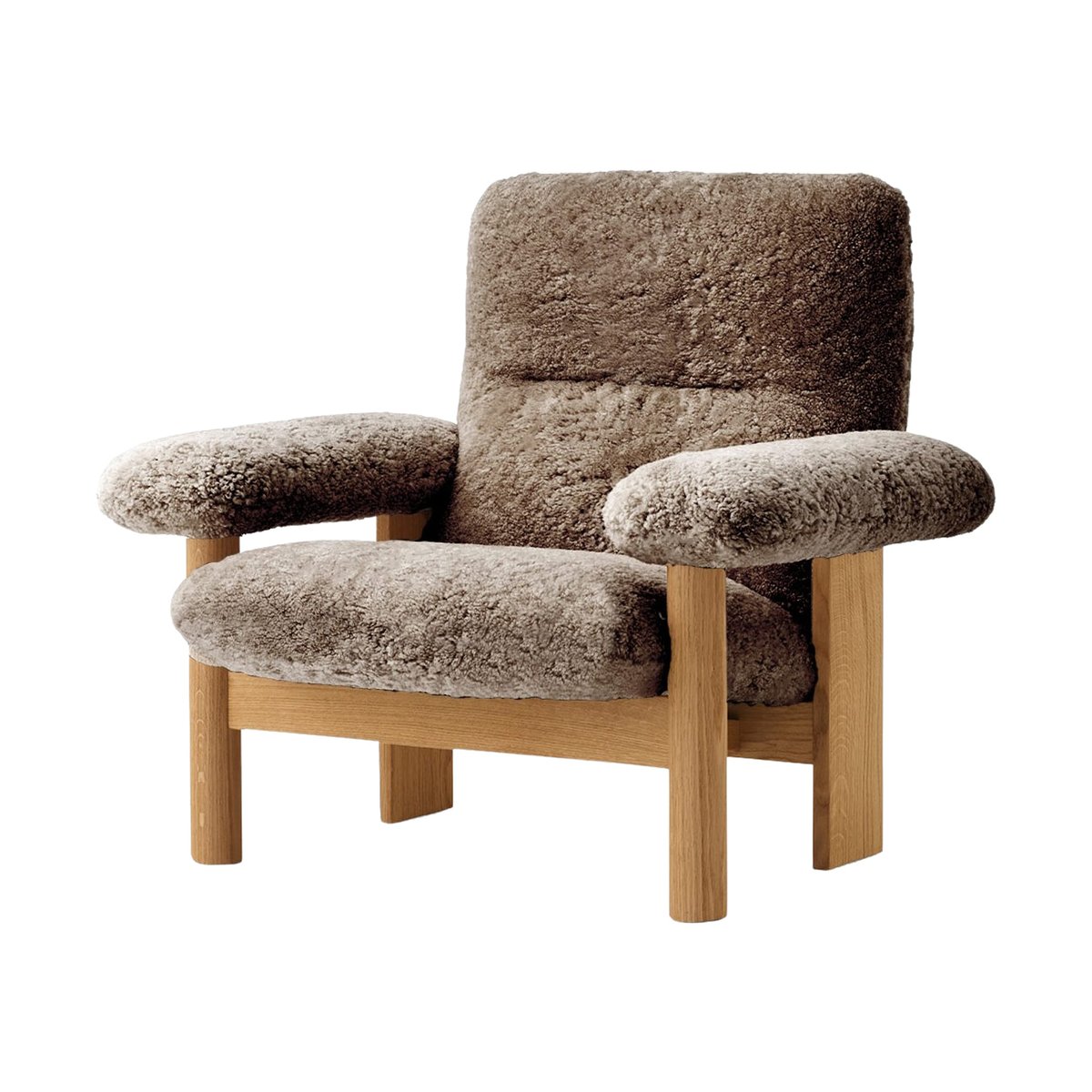 Audo Copenhagen Brasilia nojatuoli Natural oak-Sahara sheepskin curly