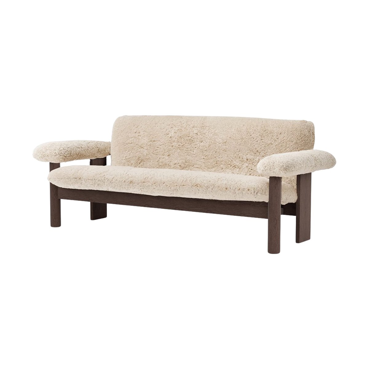 Audo Copenhagen Brasilia sohva 2-istuttava Dark oak-Nature sheepskin curly