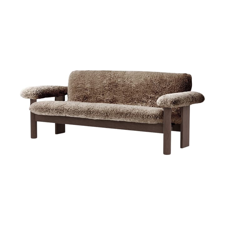 Brasilia sohva 2-istuttava, Dark oak-Sahara sheepskin curly Audo Copenhagen