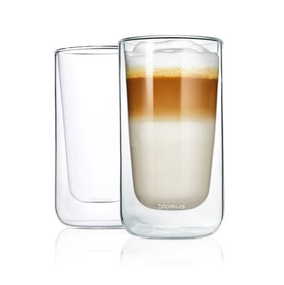 blomus Nero Lämpöä eristävä latté macchiato -lasi 2-pack Kirkas