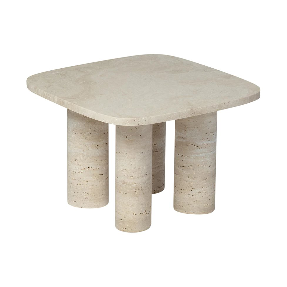 blomus Volos sivupöytä S 52×52 cm Travertine