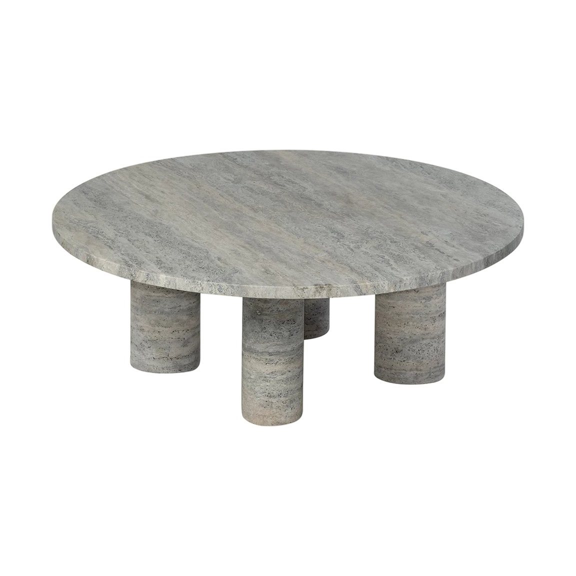 blomus Volos sohvapöytä L Ø75 cm Silver Travertine