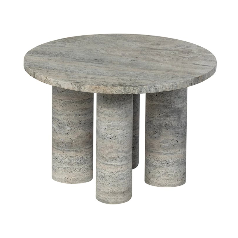 blomus Volos sohvapöytä S Ø52 cm Silver Travertine