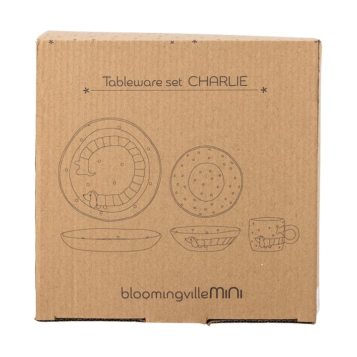 Charlie-astiasto 3 osaa, Sininen-valkoinen Bloomingville