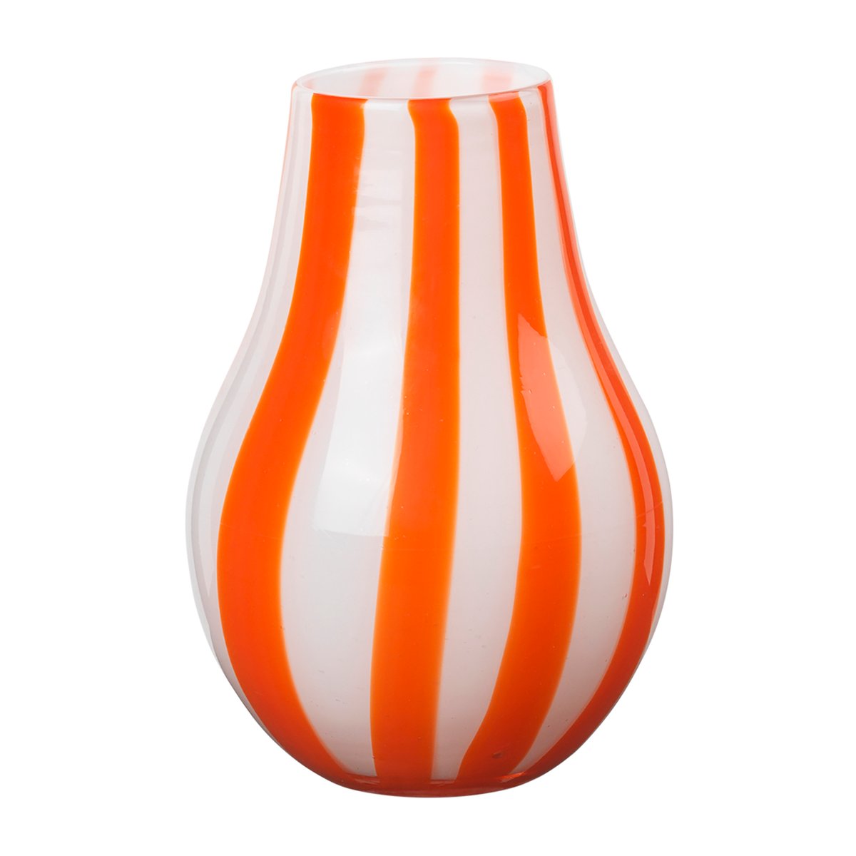 Broste Copenhagen Ada Stripe -maljakko 22,5 cm Pumpkin orange