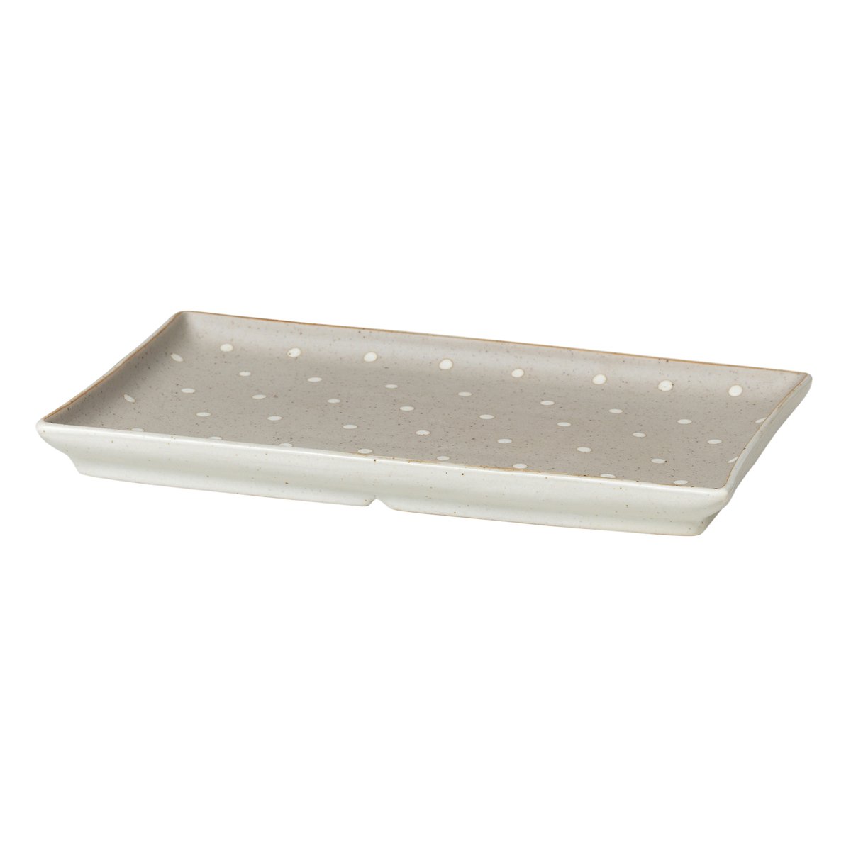 Broste Copenhagen Eli lautanen 17,6×20 cm Matte soft light grey dots