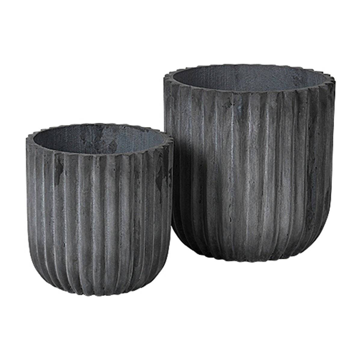 Broste Copenhagen Fiber ruukku 2-pakkaus Charcoal