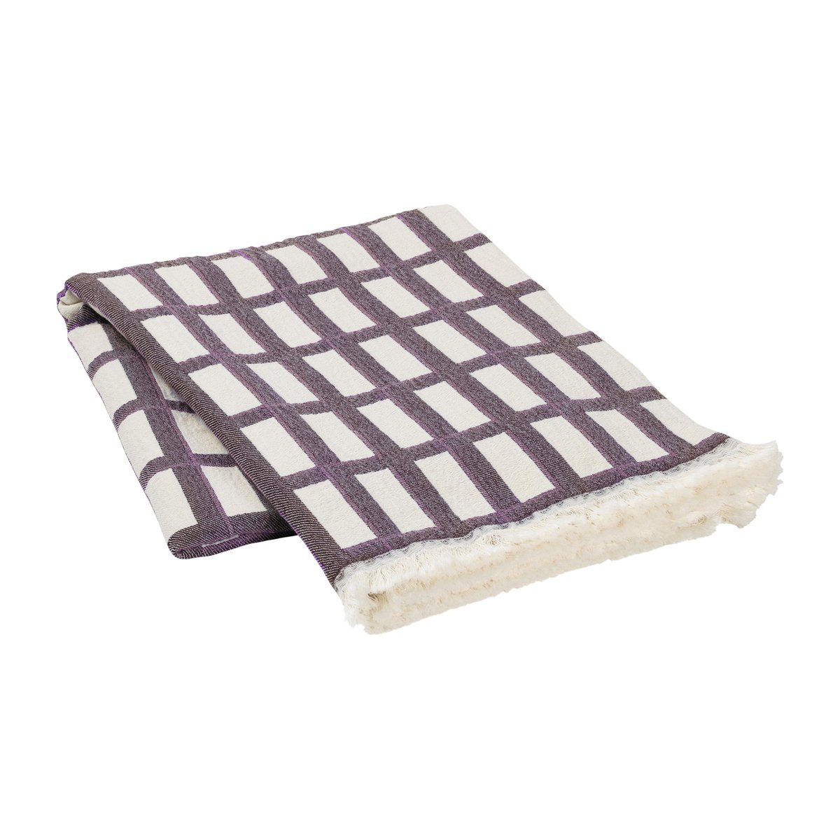 Broste Copenhagen Isa puuvillahuopa 130 x 180 cm Decadent cocolate-purple