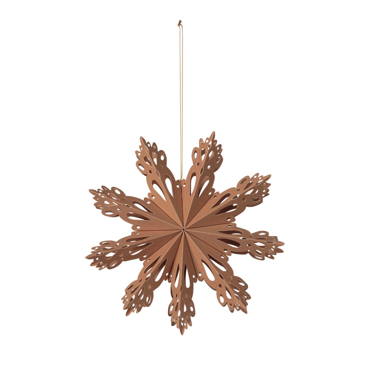 Broste Copenhagen Snowflake joulukoriste Indian tan Ø15 cm