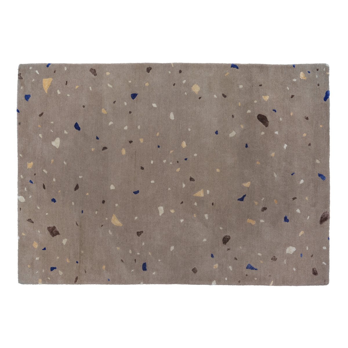 Broste Copenhagen Terrazzo villamatto 140×200 cm Carafe brown-blue spot