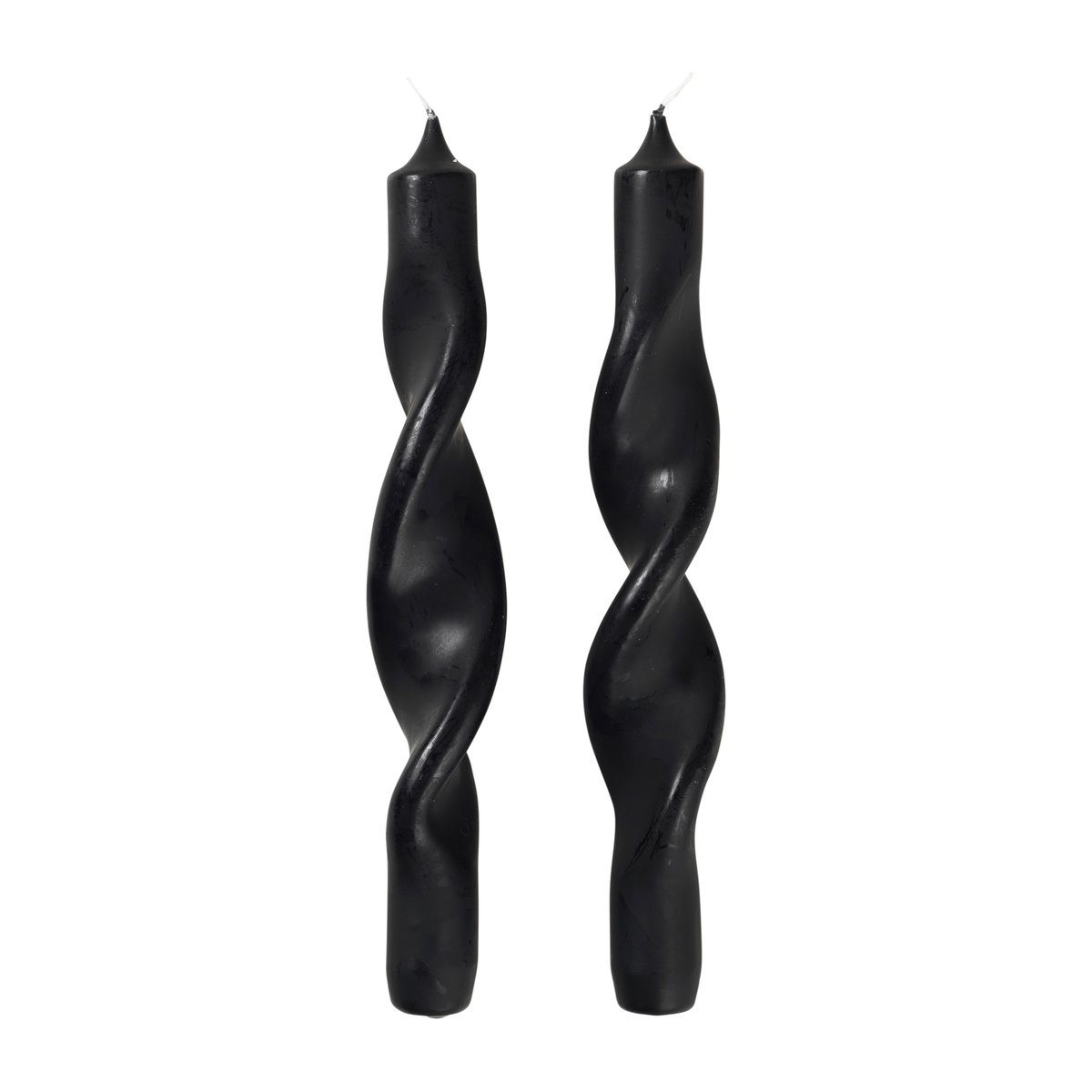 Broste Copenhagen Twist twisted candles kierretty kynttilä 23 cm 2-pakkaus Simply black