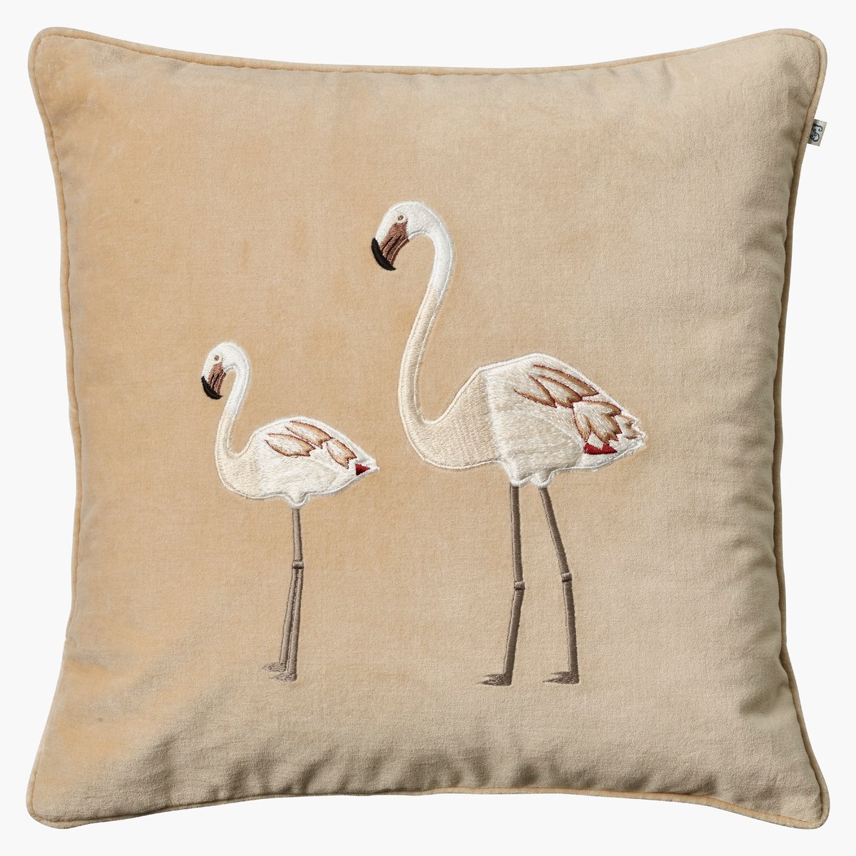 Chhatwal & Jonsson Kirjailtu flamingo-tyynyliina 50×50 cm Beige