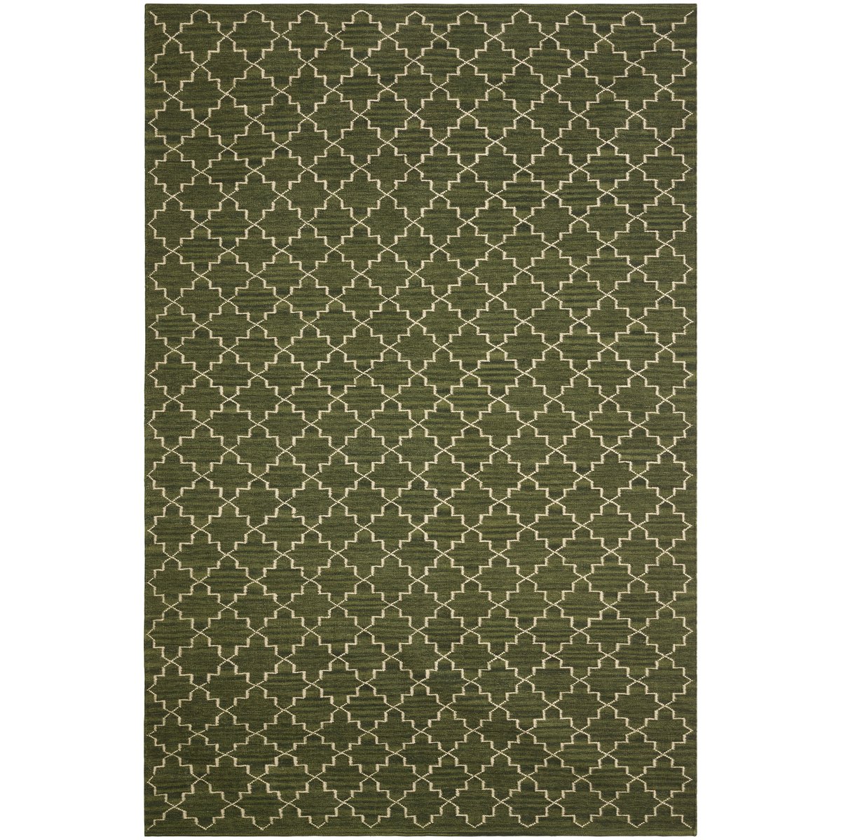 Chhatwal & Jonsson New Geometric matto 234×323 cm Green melange-off white