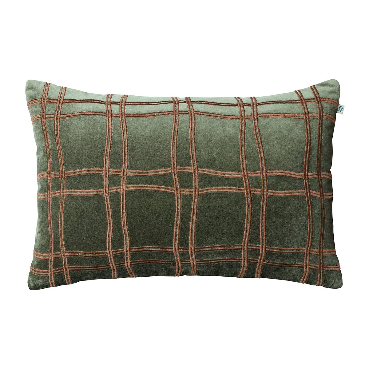 Chhatwal & Jonsson Tattersall tyynyliina 40×60 cm Forest green-cognac