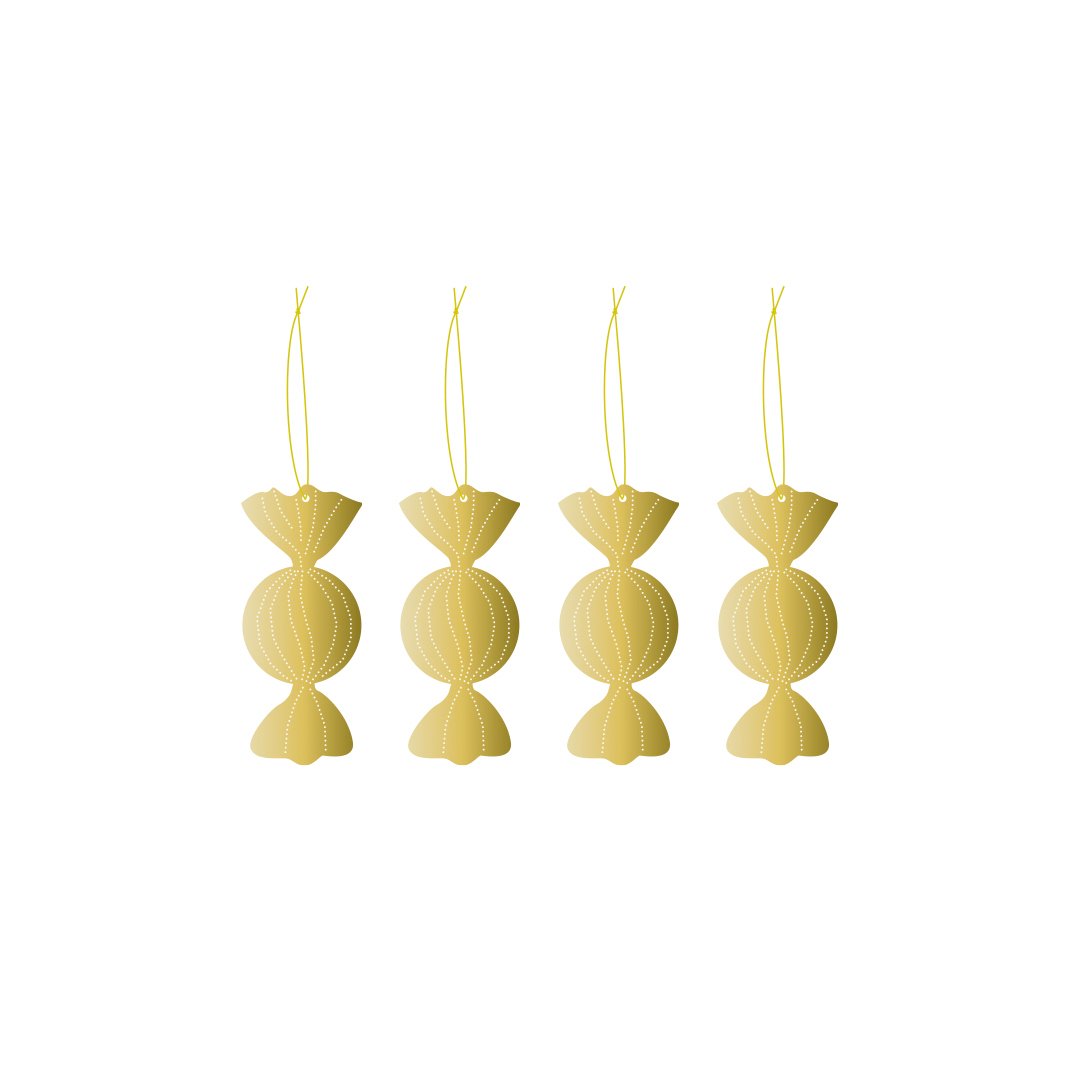 Cooee Design Cooee joulukoriste messinki 4-pack Caramel