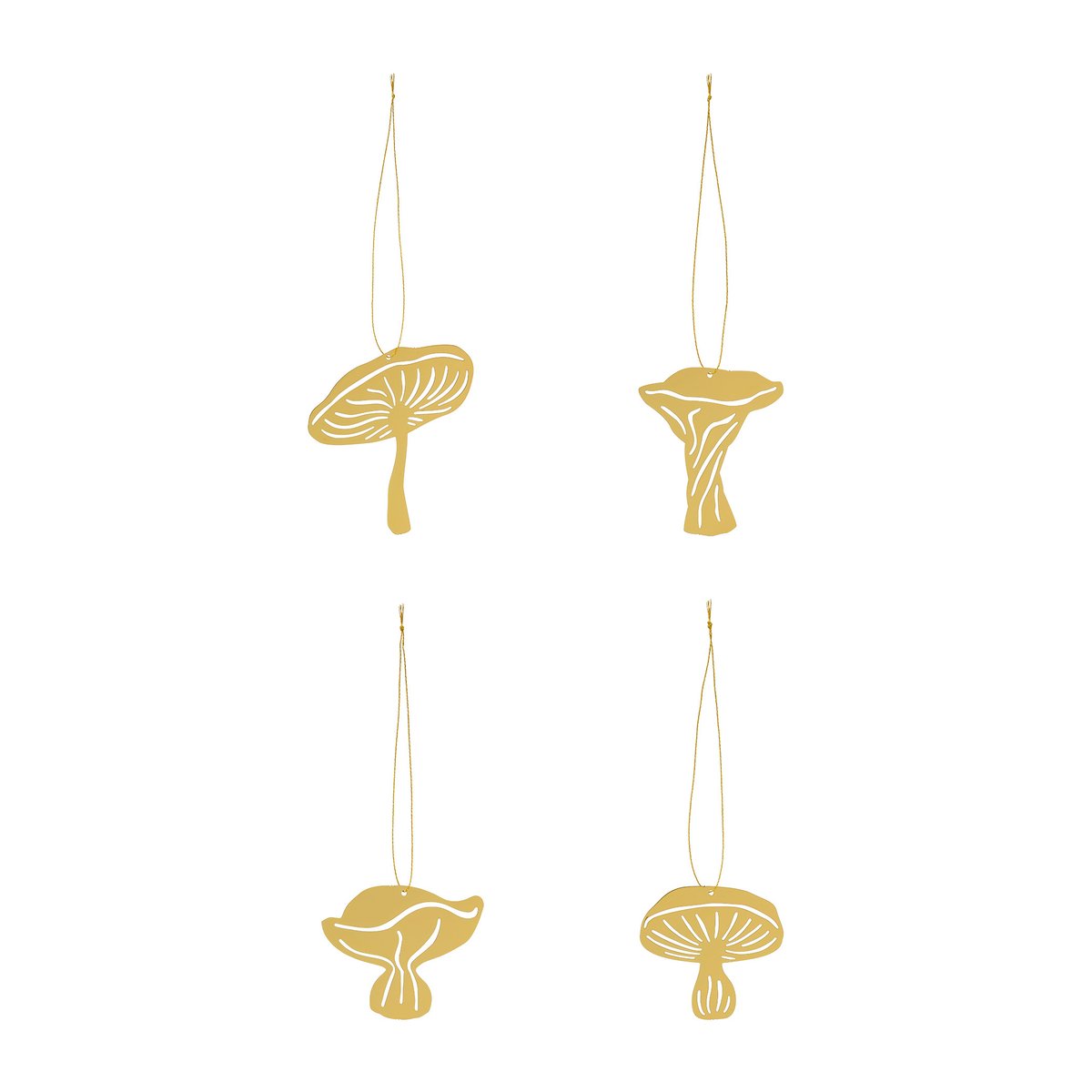 Cooee Design Fungi koristeriipus 4 osaa Brass