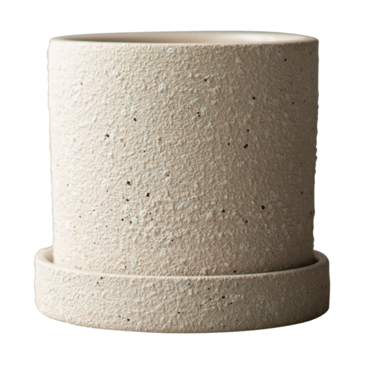 Grow ruukku Ø10 cm aluslautasella - Creme structure - DBKD