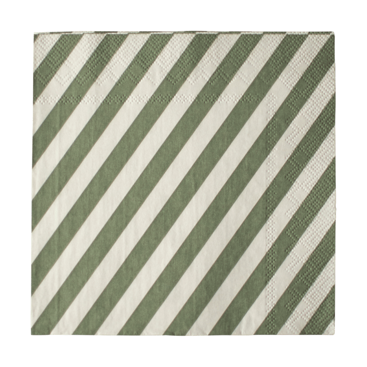 Stripe paperiservietti 33x33 cm 20 kpl - Green - DBKD