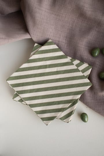 Stripe paperiservietti 33x33 cm 20 kpl - Green - DBKD