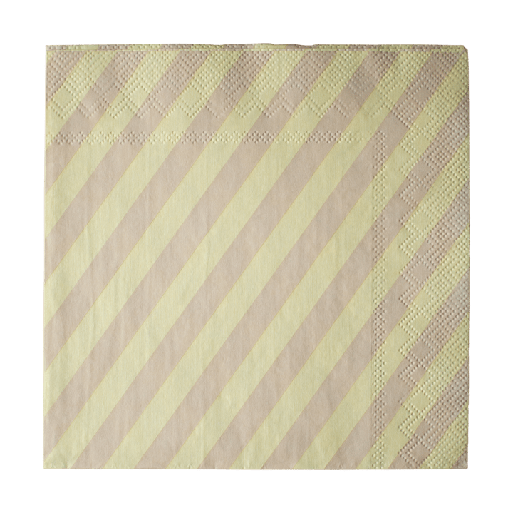 Stripe paperiservietti 33x33 cm 20 kpl - Keltainen - DBKD