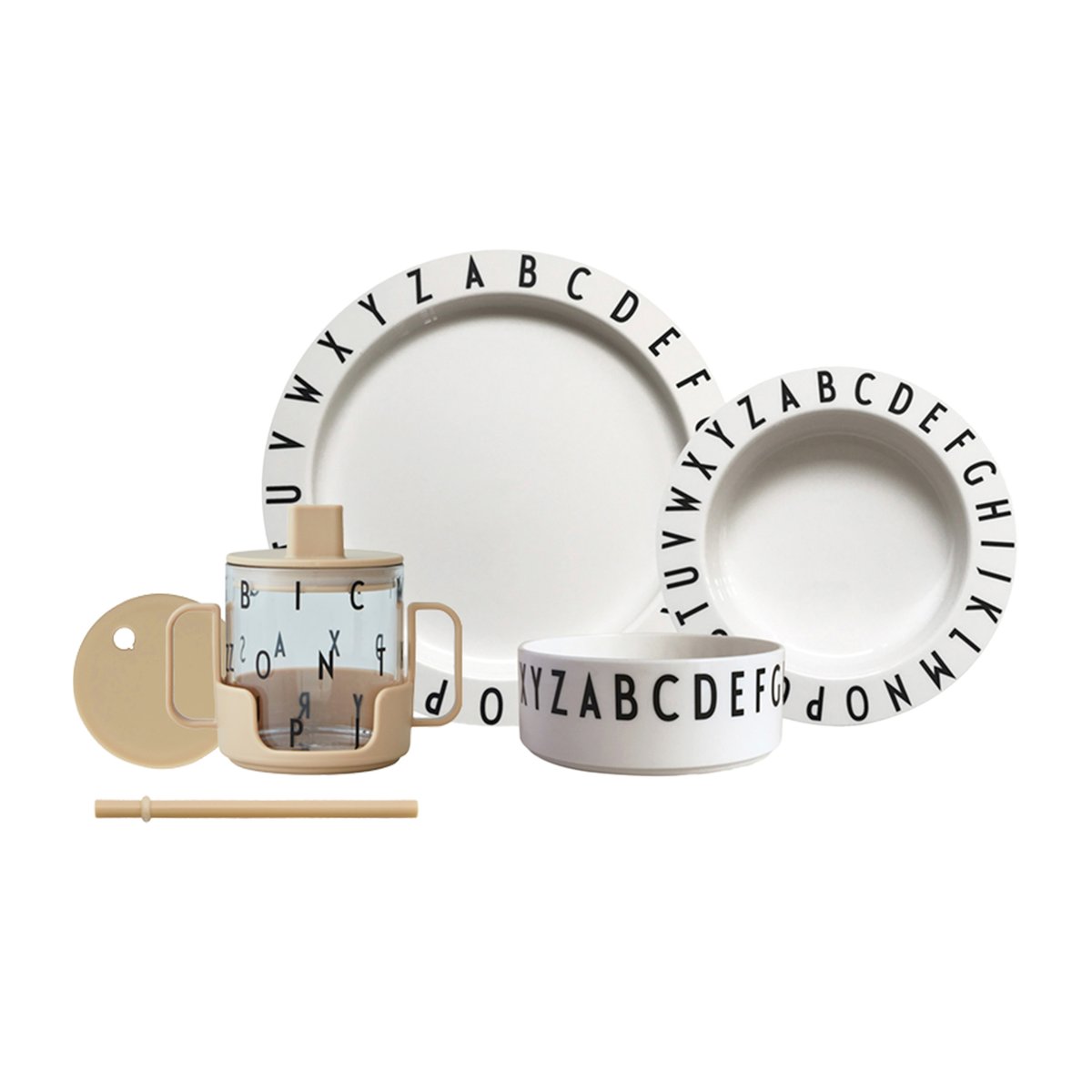 Design Letters Design Letters Eat & Learn -lahjasetti Beige-white