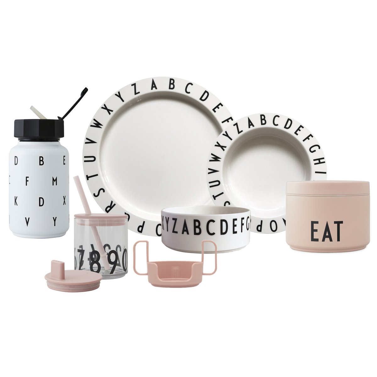 Design Letters Design Letters Eat & Learn Premium -lahjasetti Nude-valkoinen