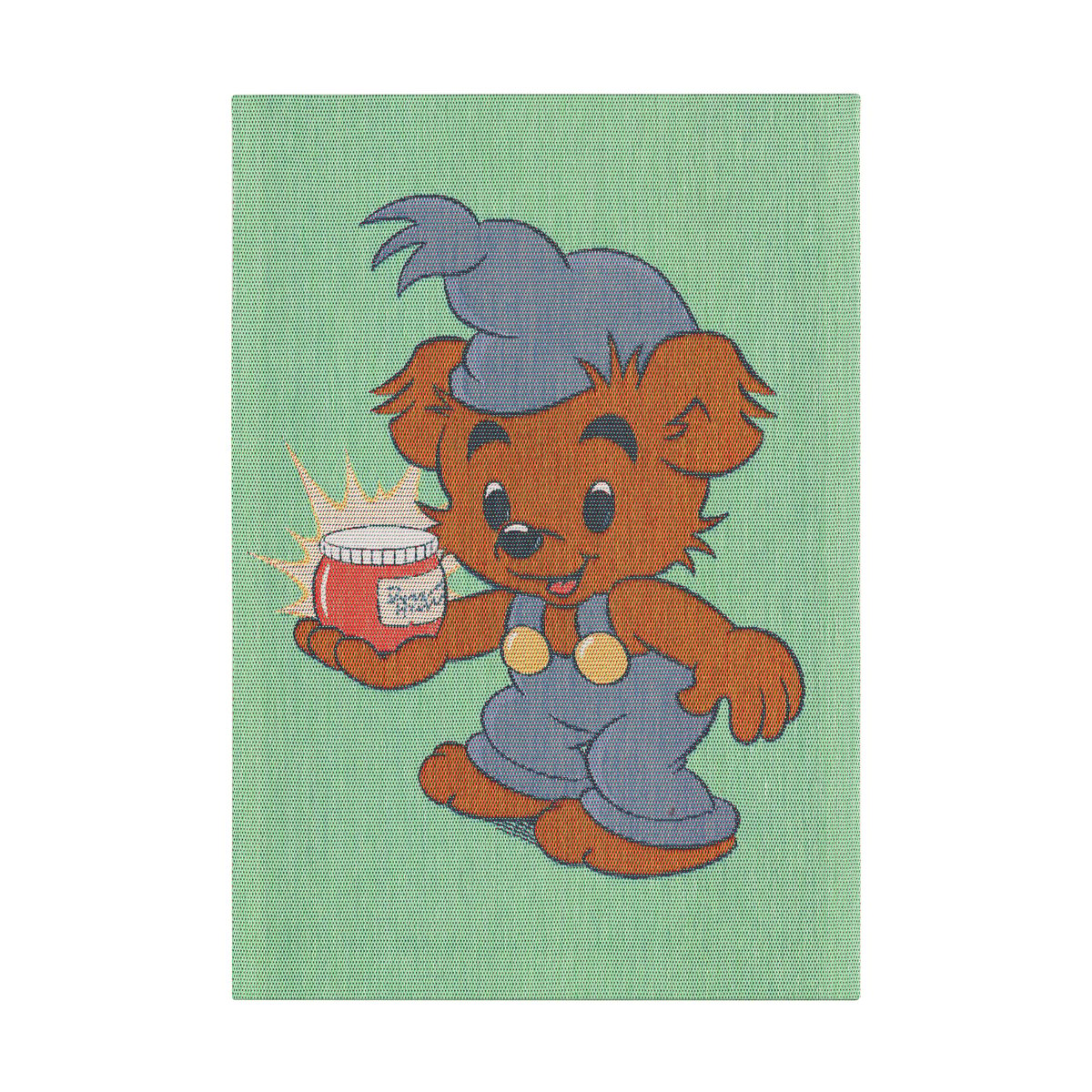 Ekelund Linneväveri Bamse keittiöpyyhe 35×50 cm Sinivihreä