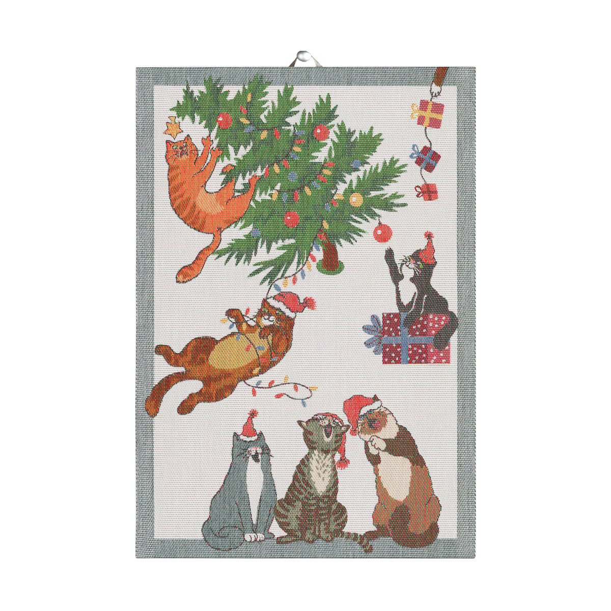 Ekelund Linneväveri Purr-fect Christmas keittiöpyyhe 35×50 cm Multi