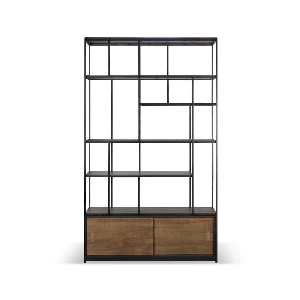 Ethnicraft Studio Rack -hylly 205 x 120 cm Tiikki 2 ovella