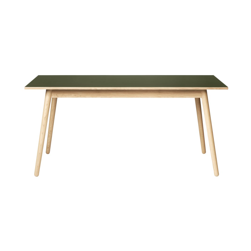 FDB Møbler C35B ruokapöytä 82×160 cm Olive green-oak nature lacquered