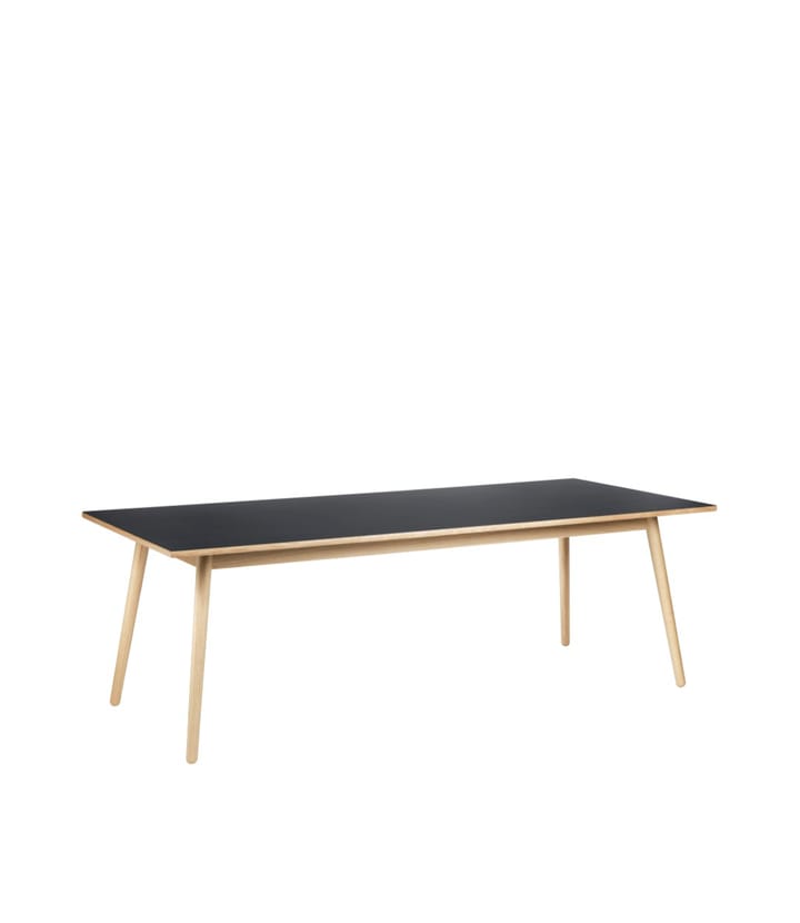 C35C ruokapöytä 95x220 cm - Dark grey-oak nature lacquered - FDB Møbler