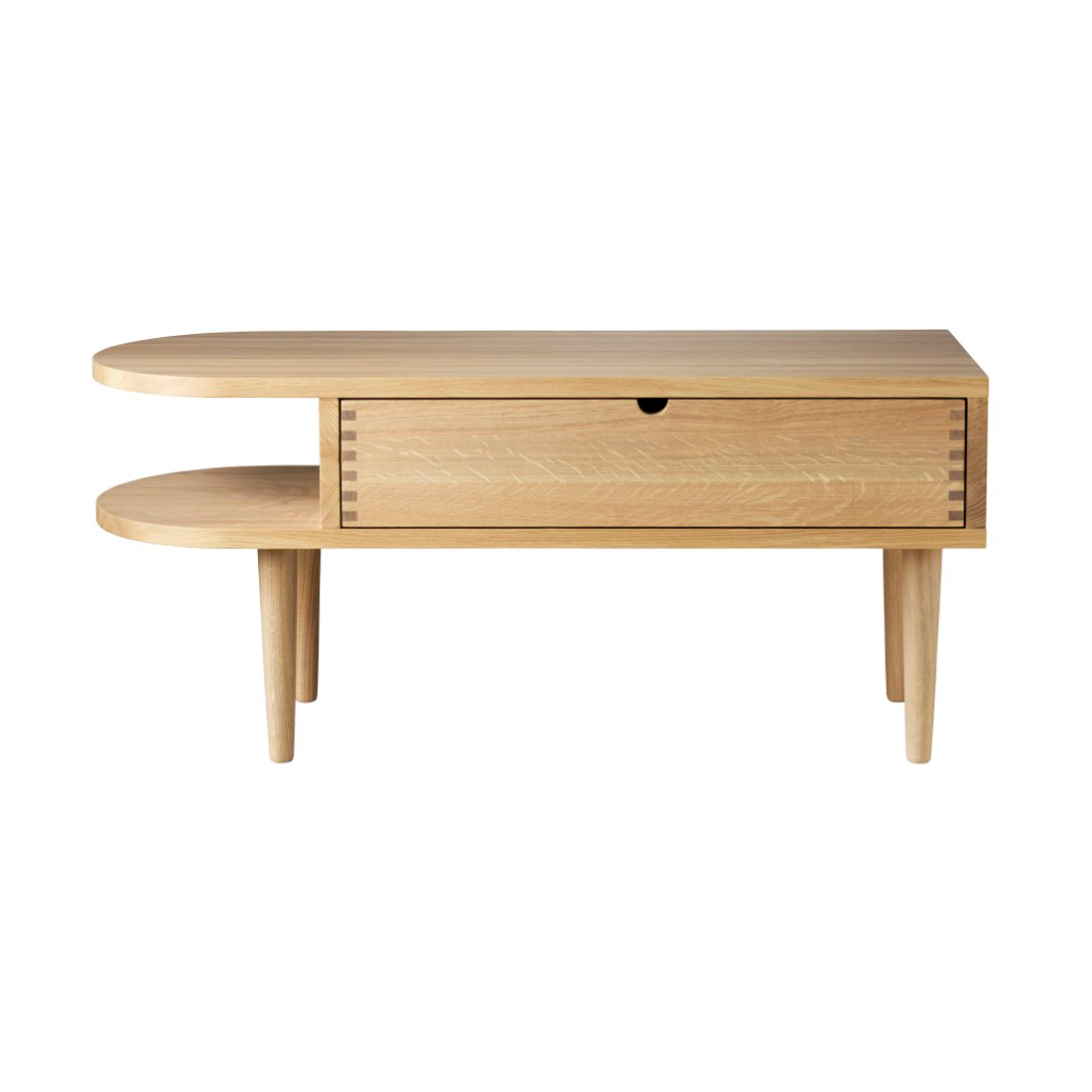 FDB Møbler F24 Radius penkki Oak nature lacquered 35×90 cm