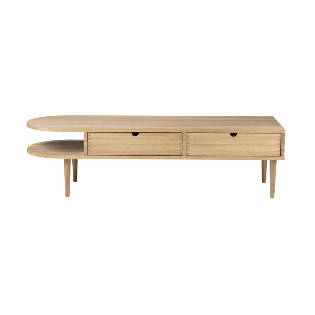 FDB Møbler F24 Radius penkki Oak nature lacquered 45×145 cm