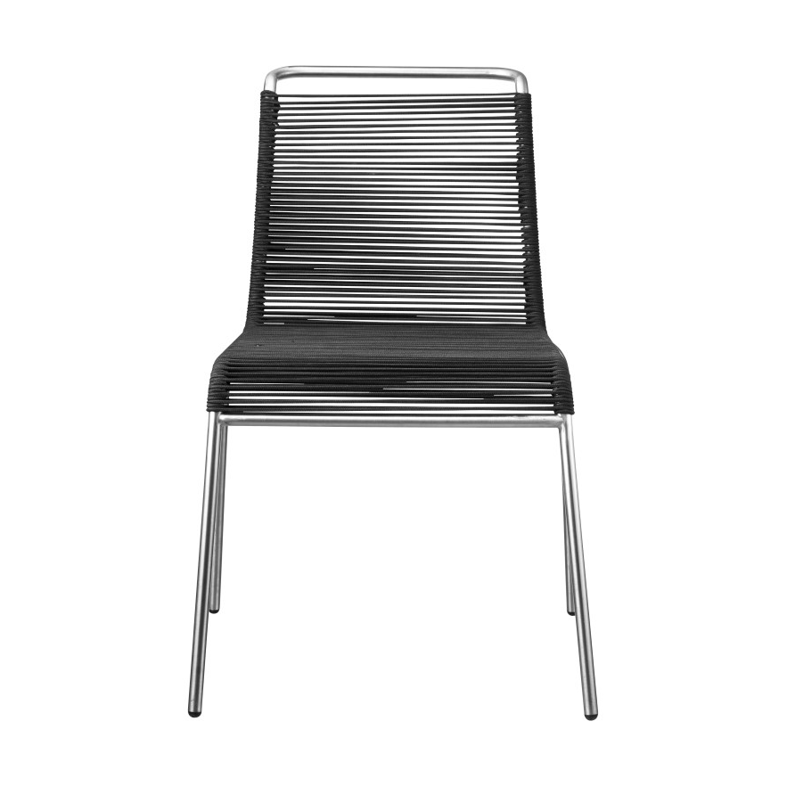 FDB Møbler M20 Teglgård Cord Chair tuoli Black-stainless steel