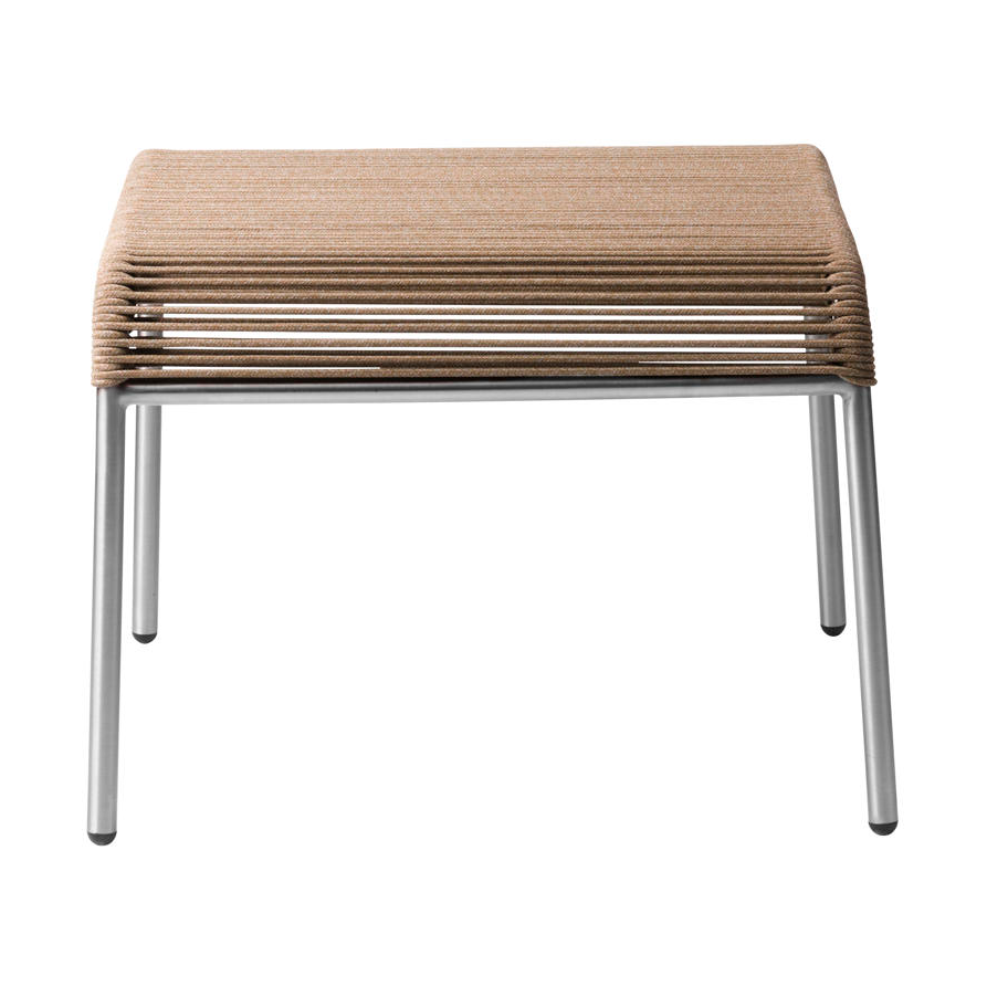 FDB Møbler M20S Teglgaard Cord Footrest jalkarahi Brown mixed-stainless steel