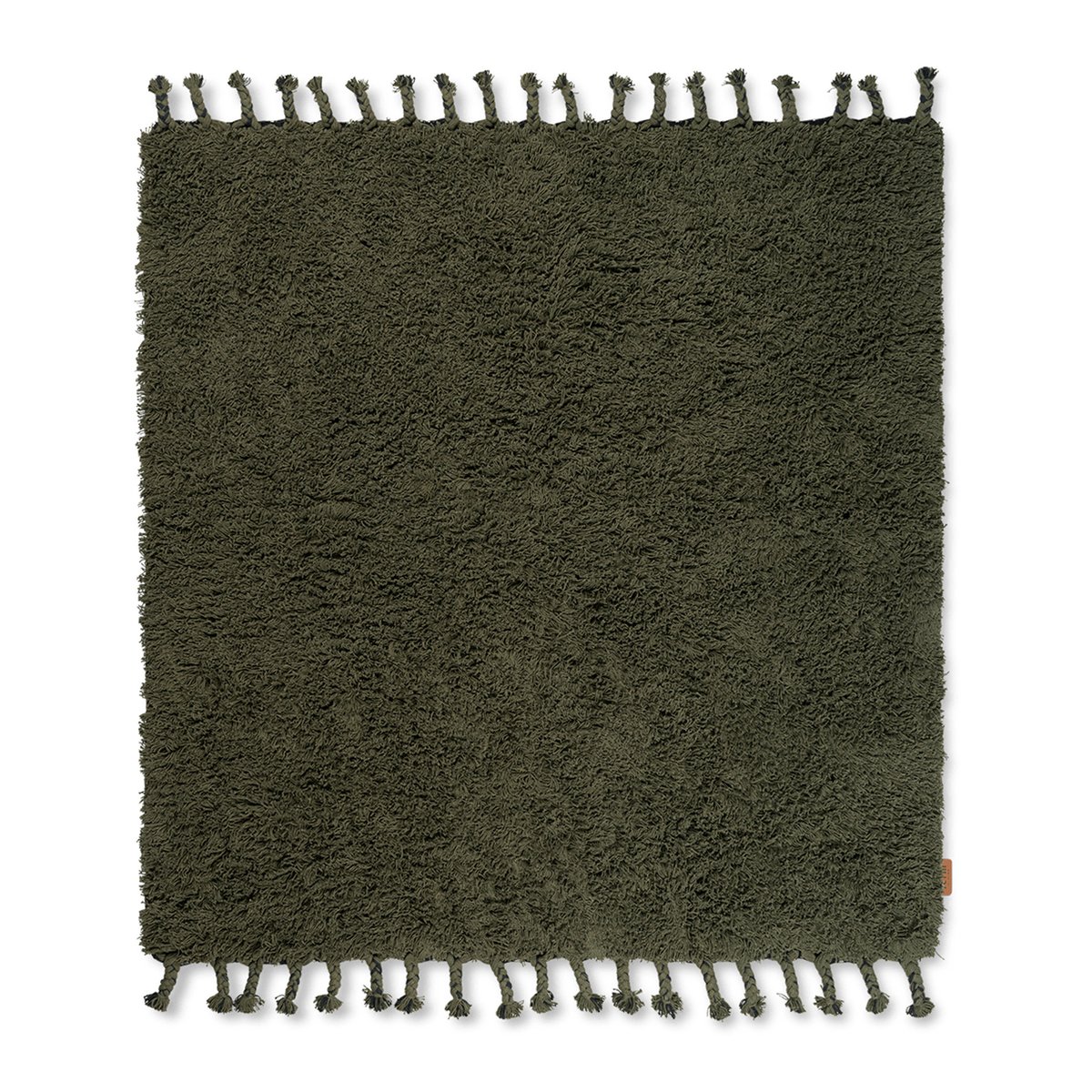 ferm LIVING Amass long pile -matto 140 x 140 cm Olive