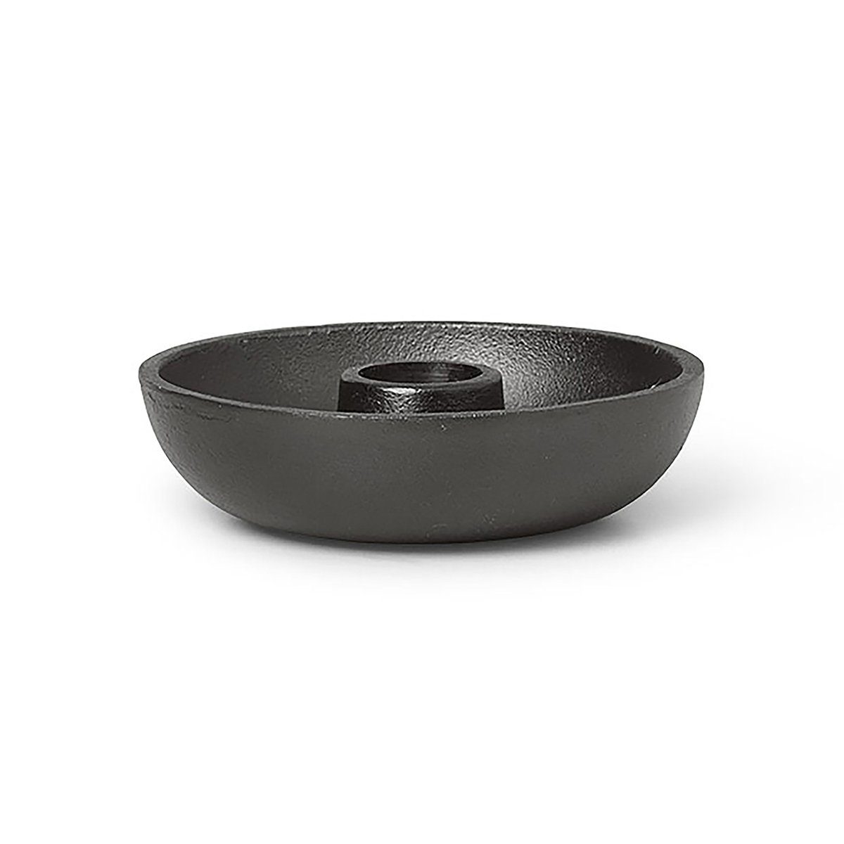 ferm LIVING Bowl kynttilänjalka Ø10 cm Blackened aluminium