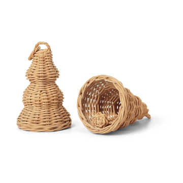 Braided Bell Baubles joulukoriste 2-pakkaus - Natural - ferm LIVING