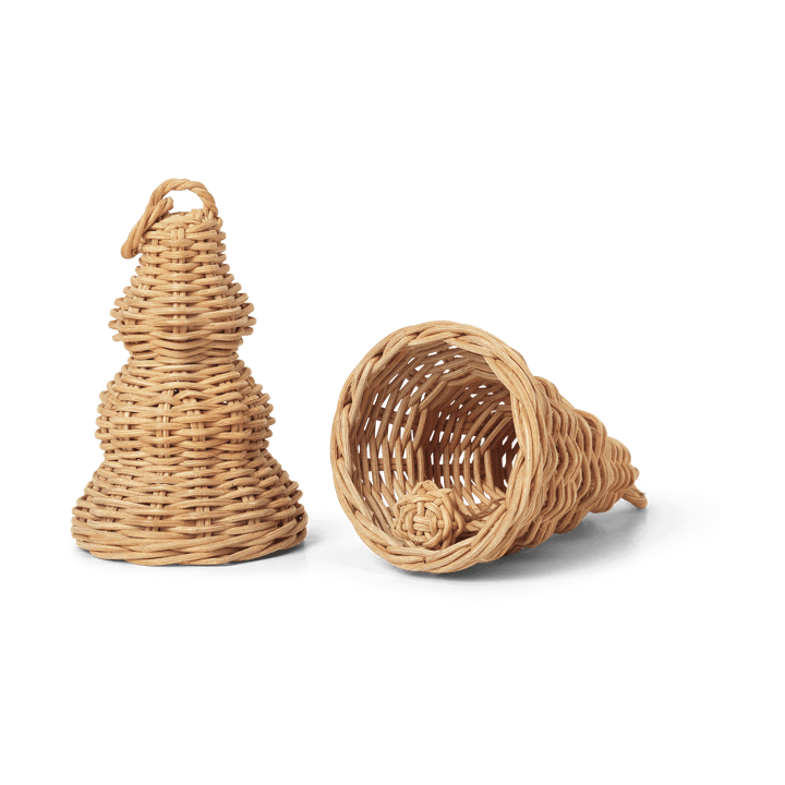 Braided Bell Baubles joulukoriste 2-pakkaus - Natural - ferm LIVING