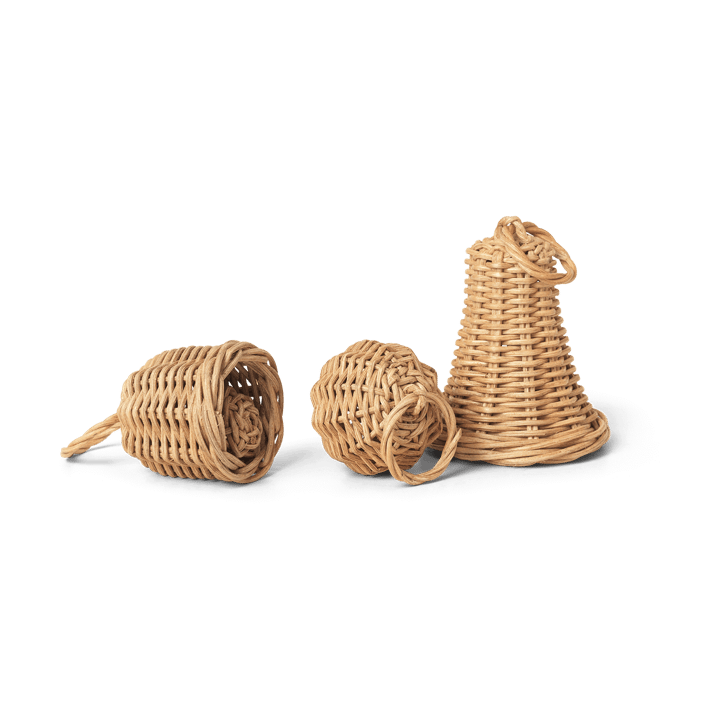 Braided Bell Baubles joulukoriste 3-pakkaus - Natural - ferm LIVING