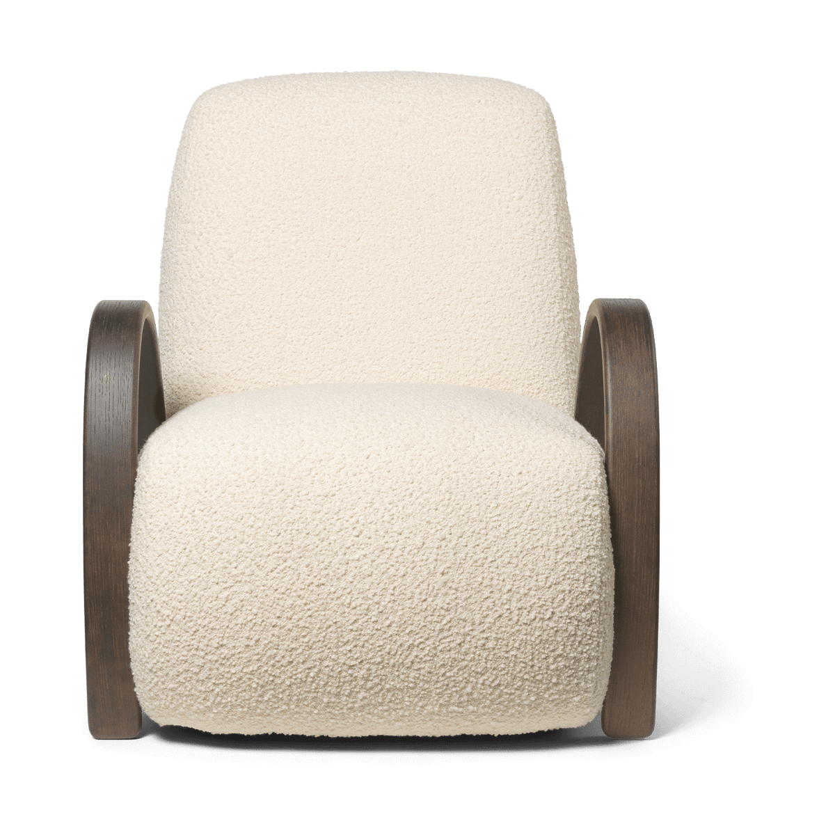 ferm LIVING Buur lounge chair Nordic Bouclé Vaaleanharmaa